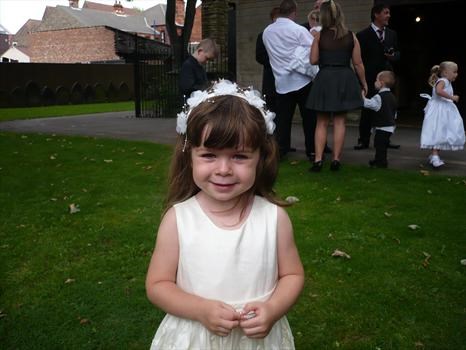 Rosie at a wedding 26/8/2008.This photo shows why me and the boys still have Debbie with us..