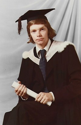 Receiving his degree in 1975. His prog rock years.