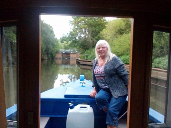 Julie on her boat