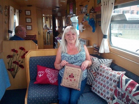 Julie and her cushions 