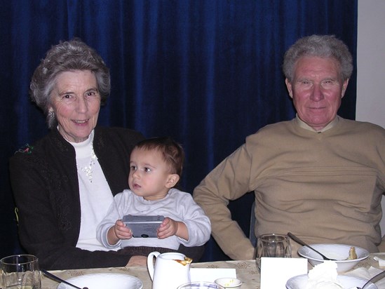 Mum, Dad & Kai at Mum's 75th Birthday, Jan-06