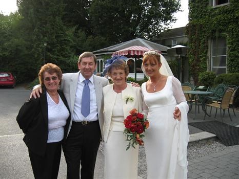 On my wedding day with Dennis and Stella