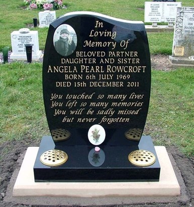 Angela's headstone...