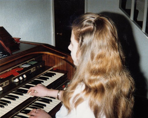Angela playing the organ 