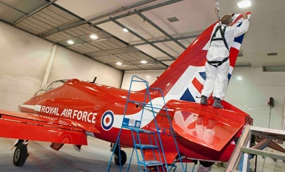 thumbnail Red Arrows Hawk Jet XX322   Application of Names on a Plane