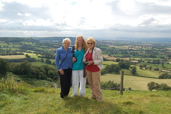 August 2012 - Enjoying the Gloucestershire countryside with her niece Jane and a frind
