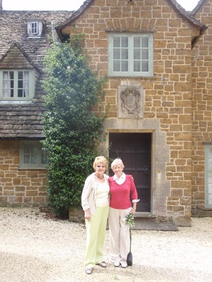 Sheila with Leila outside their guest house in Gloucestershire, August 2012