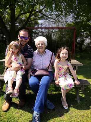 Sheila with her grandson Matthew and 2 granddaughters Isla and Louisa taken in 2019.