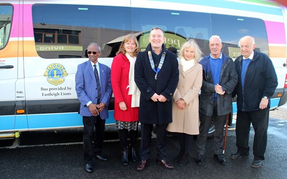 Members of Eastleigh Lions with the bus