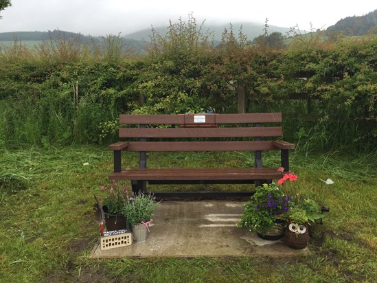 Dads memorial bench on the bank of the river hodder near Dunsop Bridge.