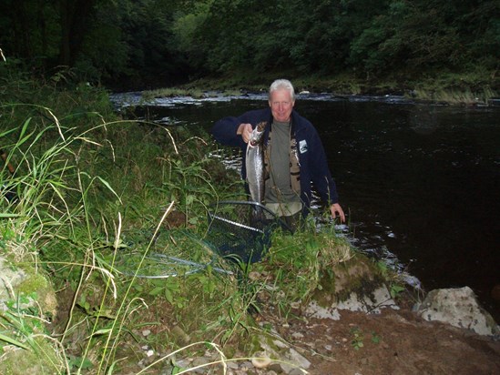 Sea trout fishing on the river Hodder at Whitewell