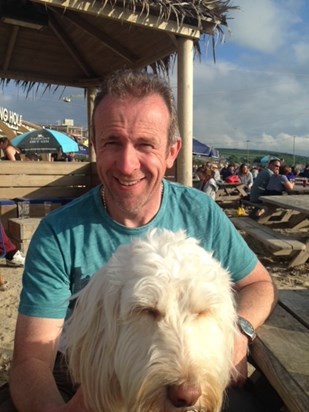 Paul and Lola at The Watering Hole, Perranporth 2019.