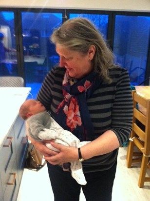 Sue with latest grand-daughter, Rosie 