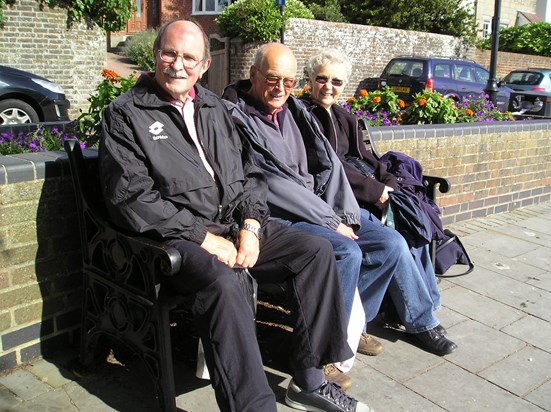 Tony with brother-in-law Rodney Barnes and Julia, Emsworth, West Sussex, August 2010