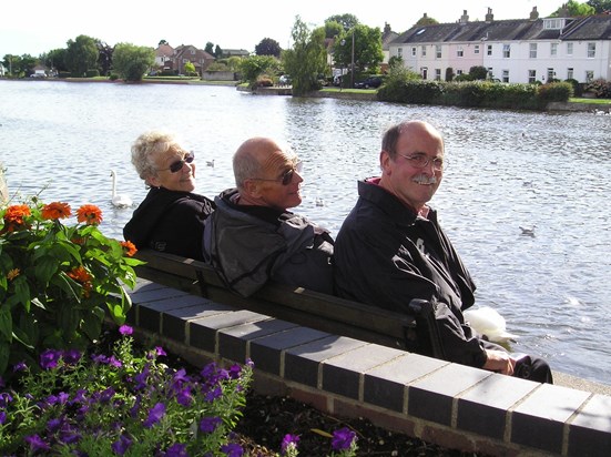 Julia, Tony and brother-in-law Rodney Barnes, Emsworth, West Sussex, August 2010.