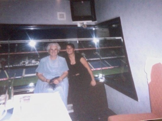 me and my gran on her first birthday at ibrox