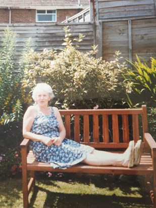 Mum in her garden that she loved.