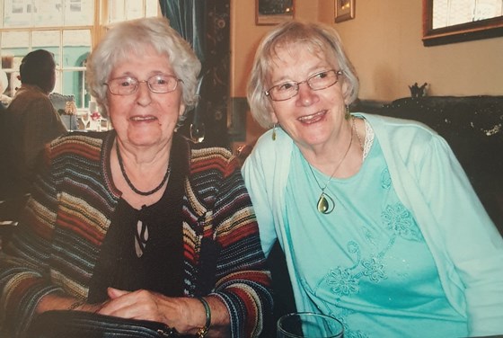 Dot with her friend Betty.