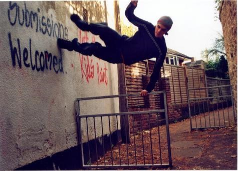 Dom liked Parkour, free-running: his pic J Pk wall run