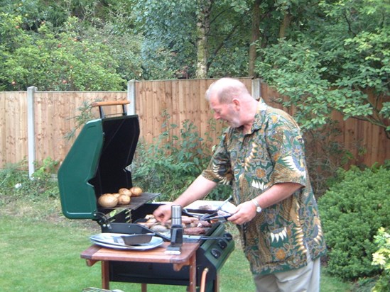 Bill at the Grill - Koi Club BBQ 2003