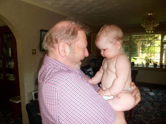 Grandad with chubby little Freya 