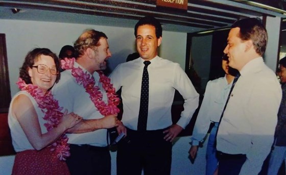 Gubba and Grandad on one of their cruising holidays