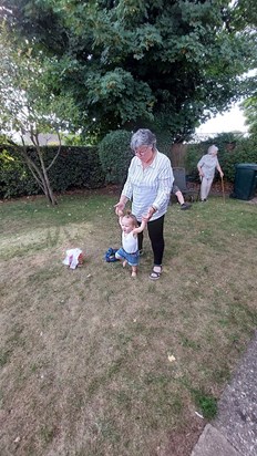 Aunty's Sue helping my little Lily with her walking