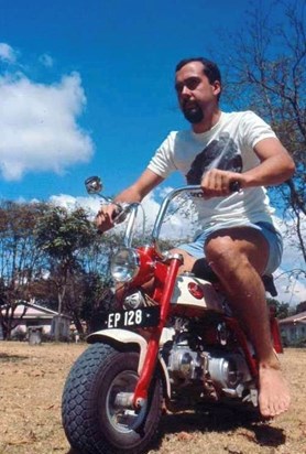 Peter on Monkey bike 