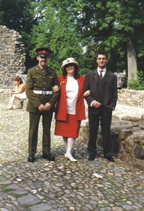 Mark, Sandra and Paul at Kevin's wedding, 1995