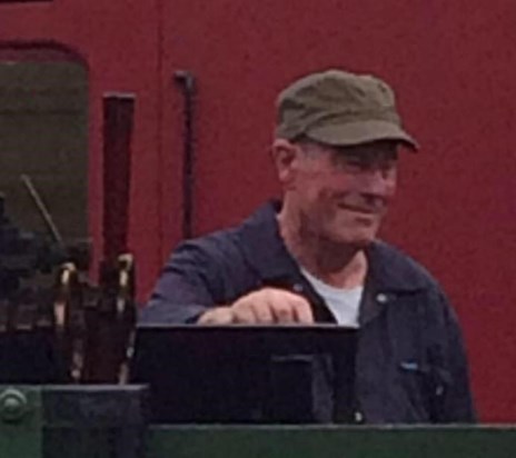 Dad on his day of driving a steam train