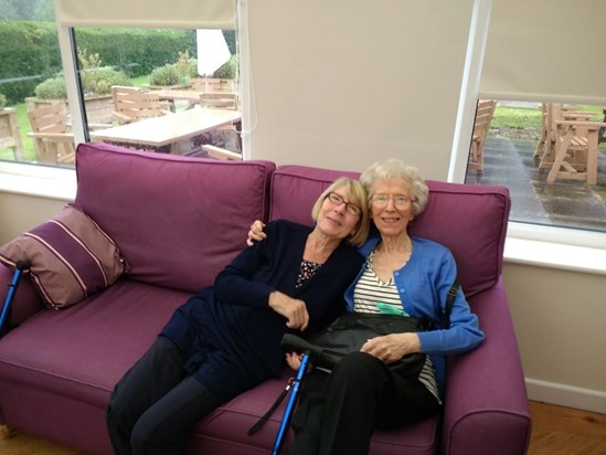 Julie and Eileen (mother in law) with their matching walking sticks