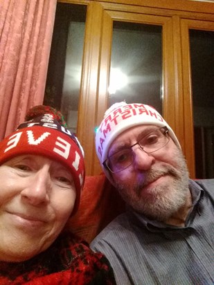 With Paul in their Xmas hats 2019