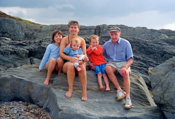 1999 Grandchildren, Alec and Suzy at Chesil Cliff House