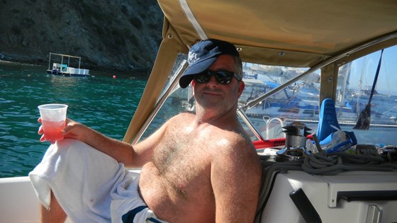 Joe on the boat in Catalina
