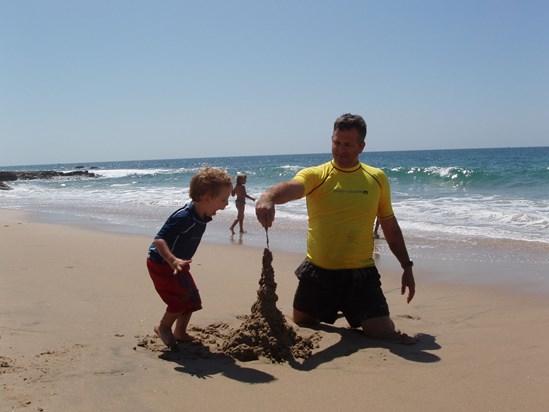 Building sand drip castles with Terence @ Crystal Cove