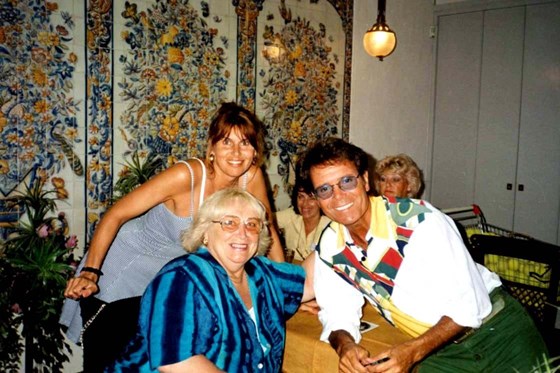 Mum with Jane and Cliff Richard at a charity fund raiser in Carvoeiro