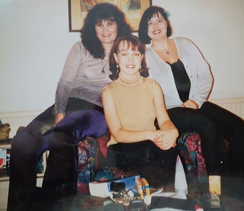 Getting ready for my hen night with Jane.  September 1997. We had a wonderful and suffered the next day!!