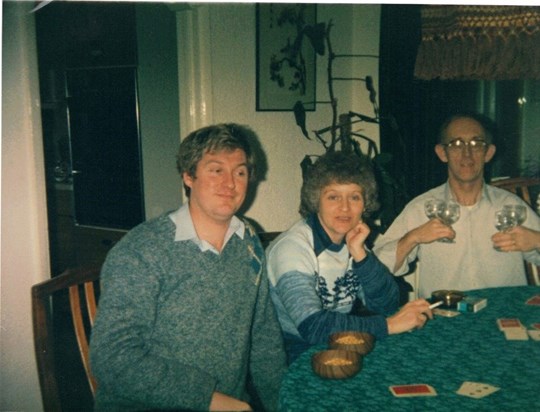 Mum & Dad (right/centre) with lifetime friends John and sadly Sue not visible