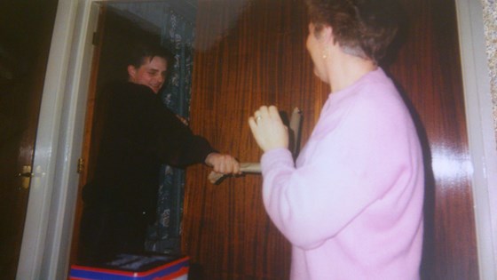 Mother & Son always fighting with wooden spoons or toilet rolls! 31/12/95