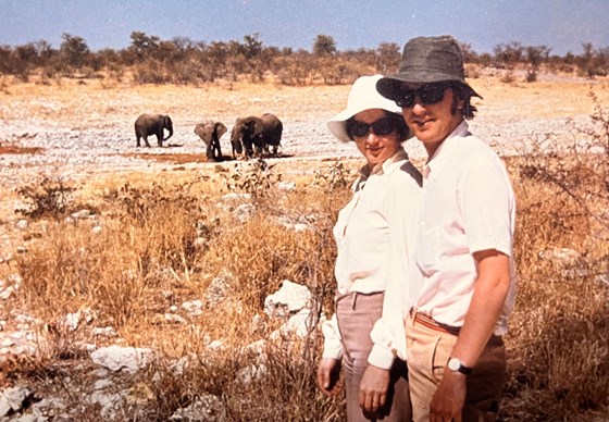 Judy and Chris in South West Africa, now Namibia