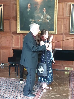 Showing Elodie the Organ Room at Glyndebourne