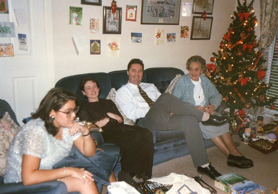 Aunty Joanne, Aunty Michelle, Dad And Grandma at Granty Kath's on Christmas day