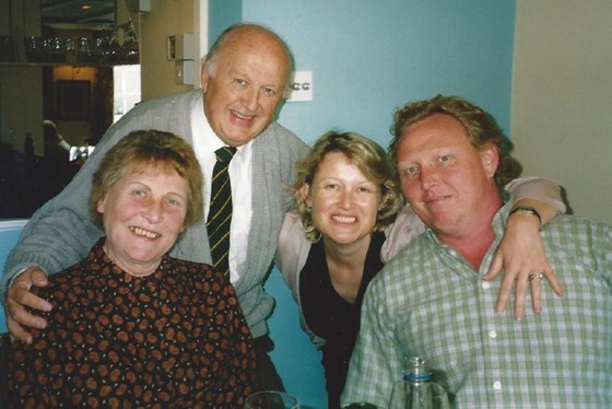 Nancy with her husband and two children, Catherine and Robert