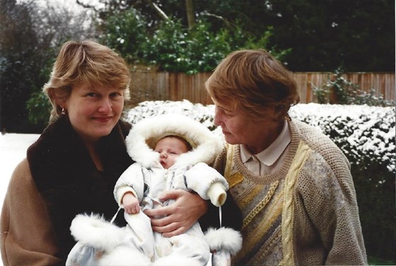 Nancy with Catherine and newly born grandchild, Hannah