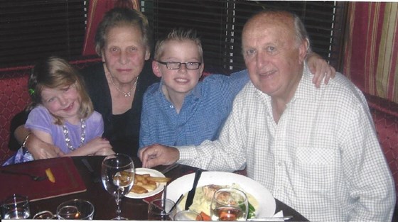 Nancy and Michael with their grandchildren, Oliver and Millie