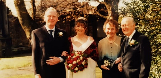 Nancy and Michael with David and Emma on their wedding day