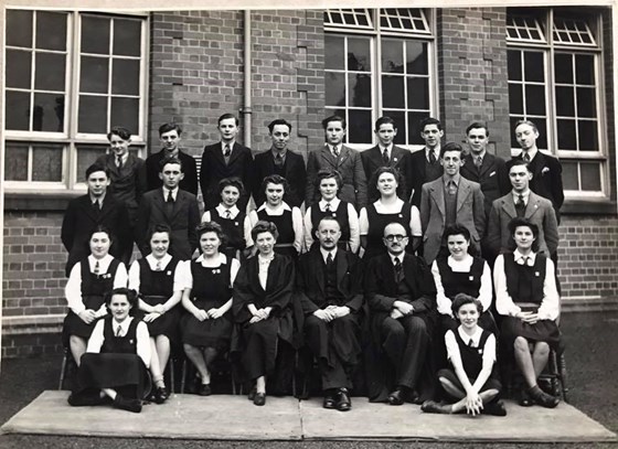 Uncle Tudor's school photo when he was 15 - he's fourth from left back row 