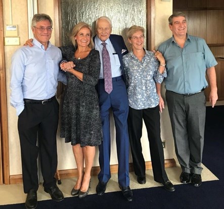 Arthur and family in the office after another successful Christmas tenants party.