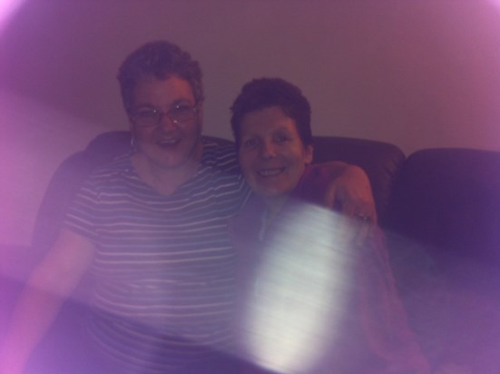 Ian took this picture of nan and Teresa and an orb showed up in photo anything to do with you LOL .