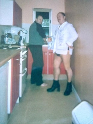 Butlins weekend, Gary washing up, Tich drying, great times, great friend